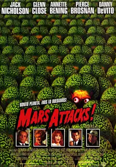 Pelicula Mars attacks! VOSE, ciencia ficcion, director Tim Burton