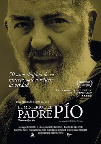 Carátula de la película El misterio del padre Pío Pelicula El misterio del padre Pío, documental, director José María Zavala