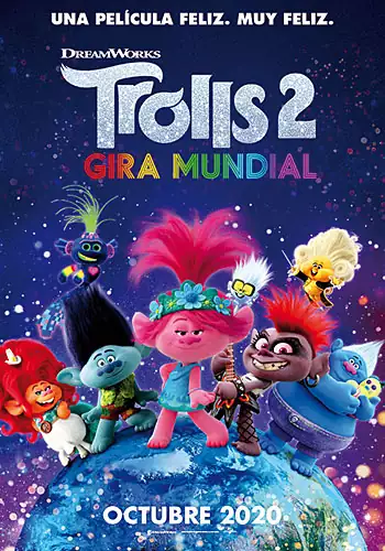 Pelicula Trolls 2. Gira mundial, animacion, director Walt Dohrn y David P. Smith