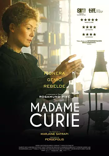 Pelicula Madame Curie, biografico drama, director Marjane Satrapi