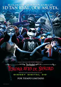 Caràtula de la pel.lícula Pesadilla antes de Navidad Pelicula Pesadilla antes de Navidad, animacio, director Tim Burton i Henry Selick