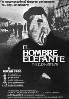 Pelicula El hombre elefante, drama, director David Lynch