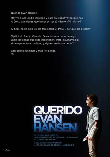 Pelicula Querido Evan Hansen, drama musical, director Stephen Chbosky