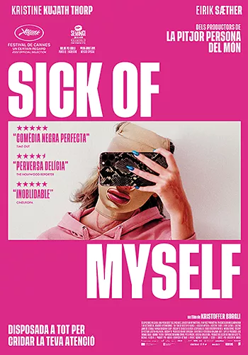 Pelicula Sick of Myself CAT, comedia negro, director Kristoffer Borgli