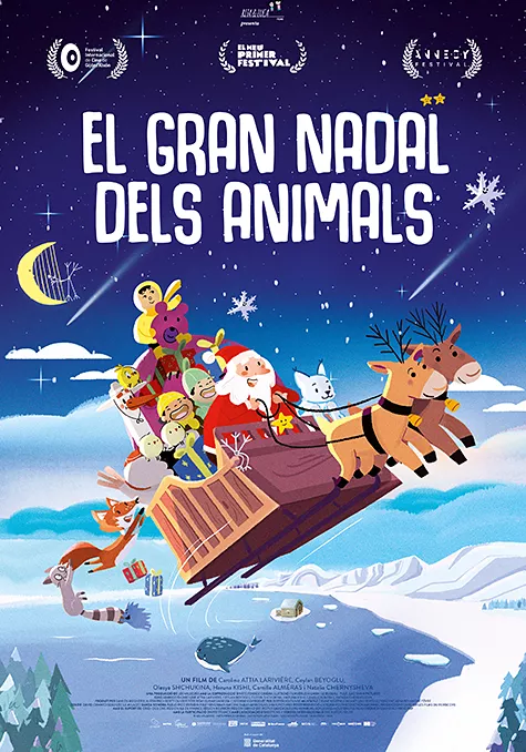 Carátula de la película El gran Nadal dels animals (CAT) Pelicula El gran Nadal dels animals CAT, animacion, director Camille Alméras y Ceylan Beyoglu y Natalia Chernysheva y Haruna Kishi y Caroline Attia Larivière y Olesya Shchukina