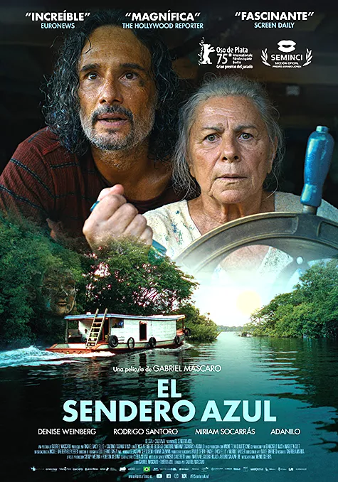 Caràtula de la pel.lícula El sendero azul Pelicula El sendero azul, aventures drama, director Gabriel Mascaro