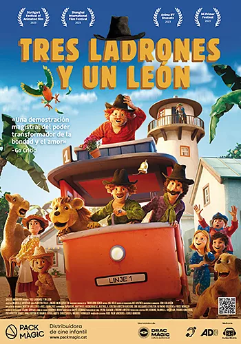 Pelicula Tres ladrones y un len, animacion, director Rasmus A. Sivertsen