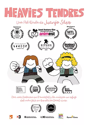 Carátula de la película Heavies tendres (CAT) Pelicula Heavies tendres CAT, animacion, director Carlos Pérez-Reche y Joan Francesc Tomas Monfort y Juanjo Sáez