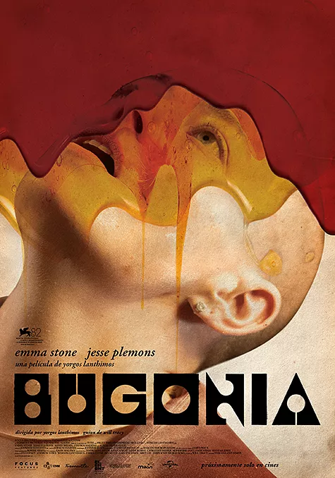 Caràtula de la pel.lícula Bugonia Pelicula Bugonia, comedia drama, director Yorgos Lanthimos