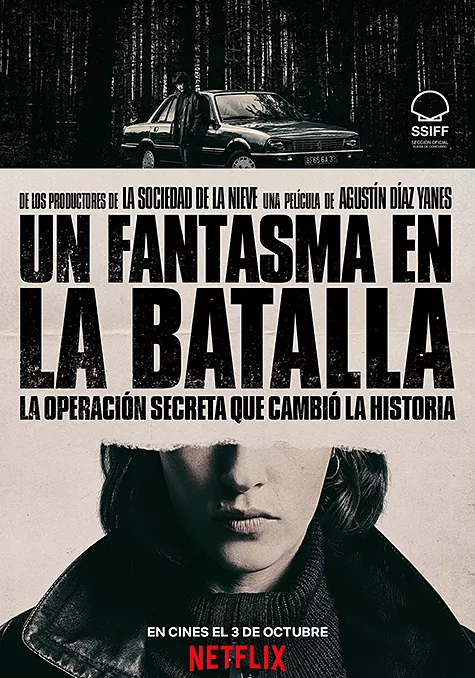 Caràtula de la pel.lícula Un fantasma en la batalla Pelicula Un fantasma en la batalla, thriller, director Agustín Díaz Yanes