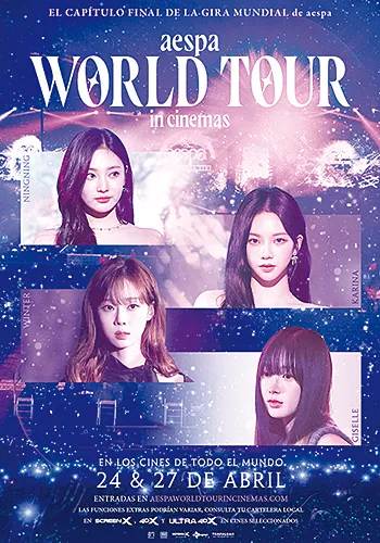 Pelicula Aespa World Tour in cinemas VOSE, musical concierto, director Han-min Kim y Yoon Dong Oh