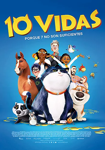 Carátula de la película 10 vidas Pelicula 10 vidas, animacion, director Christopher Jenkins