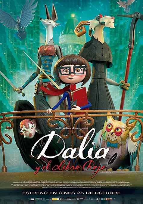 Carátula de la película Dalia y el libro rojo Pelicula Dalia y el libro rojo, animacion, director David Bisbano