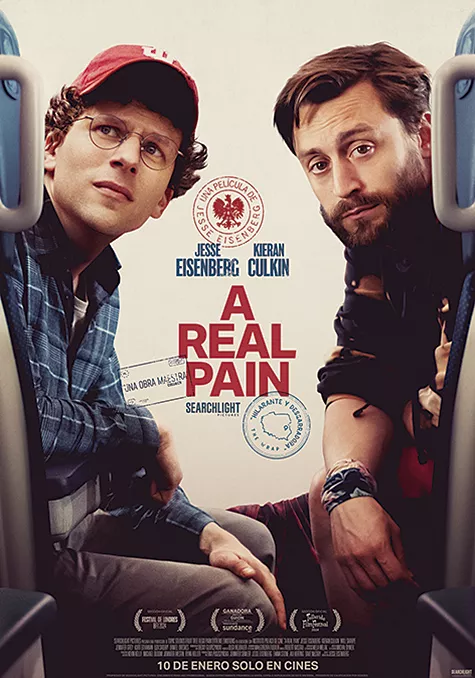 Carátula de la película A Real Pain Pelicula A Real Pain, drama, director Jesse Eisenberg
