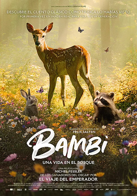 Carátula de la película Bambi, una vida en el bosque Pelicula Bambi una vida en el bosque, familiar infantil, director Michel Fessler