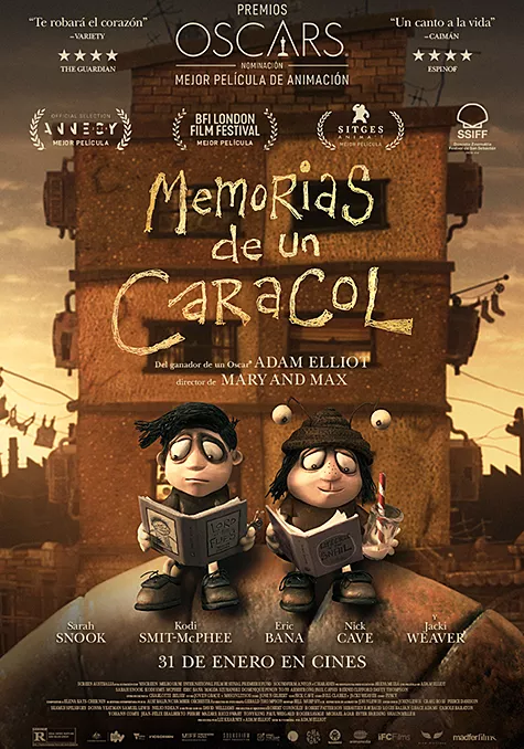 Carátula de la película Memorias de un caracol Pelicula Memorias de un caracol, animacion drama, director Adam Elliot