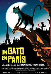 Pelicula Un gato en Pars, animacion, director Jean-Loup Felicioli y Alain Gagnol