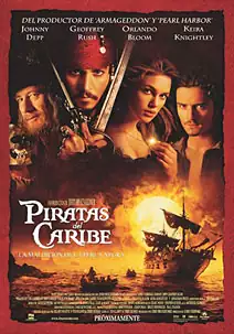 Pelicula Piratas del Caribe. La maldición de la perla negra, aventures, director Gore Verbinski
