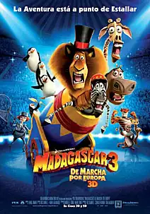 Pelicula Madagascar 3: De marcha por Europa 3D, animacion, director Conrad Vernon y Tom McGrath